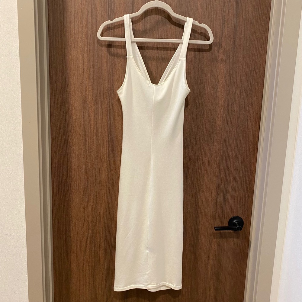 CHRISTIAN SIRIANO x BLEUSALT The Paradise Dress 2 Cream Ruched Bodycon Modal USA - Picture 6 of 13